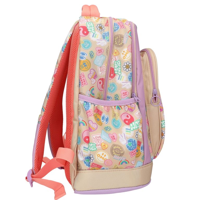 Topmodel – School Backpack GIRL POWER – Beige, Lilac, and Coral (413285)