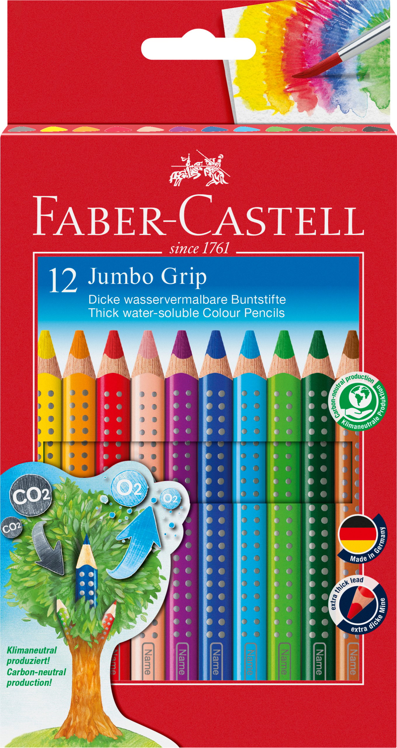 Faber-Castell - Coloured Pencil Jumbo Grip 12 pcs  (110912)