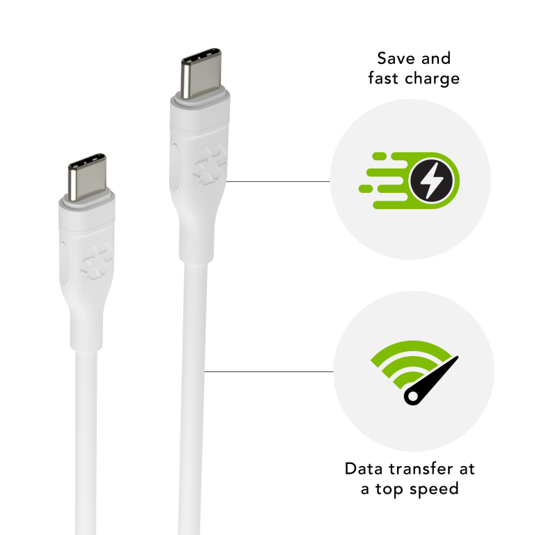 dbramante1928 – charge – Cable – USB-C to USB-C – TPE, 2.5 – White