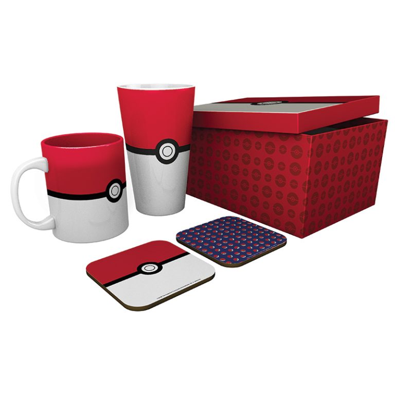 POKEMON Pack Glass + Mug + 2 Coasters – Pokéball – XXL