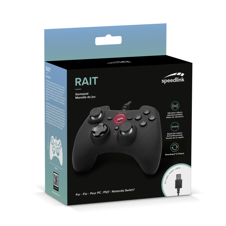 Speedlink – Rait Gamepad for PC/PS3/Switch Rubber Black