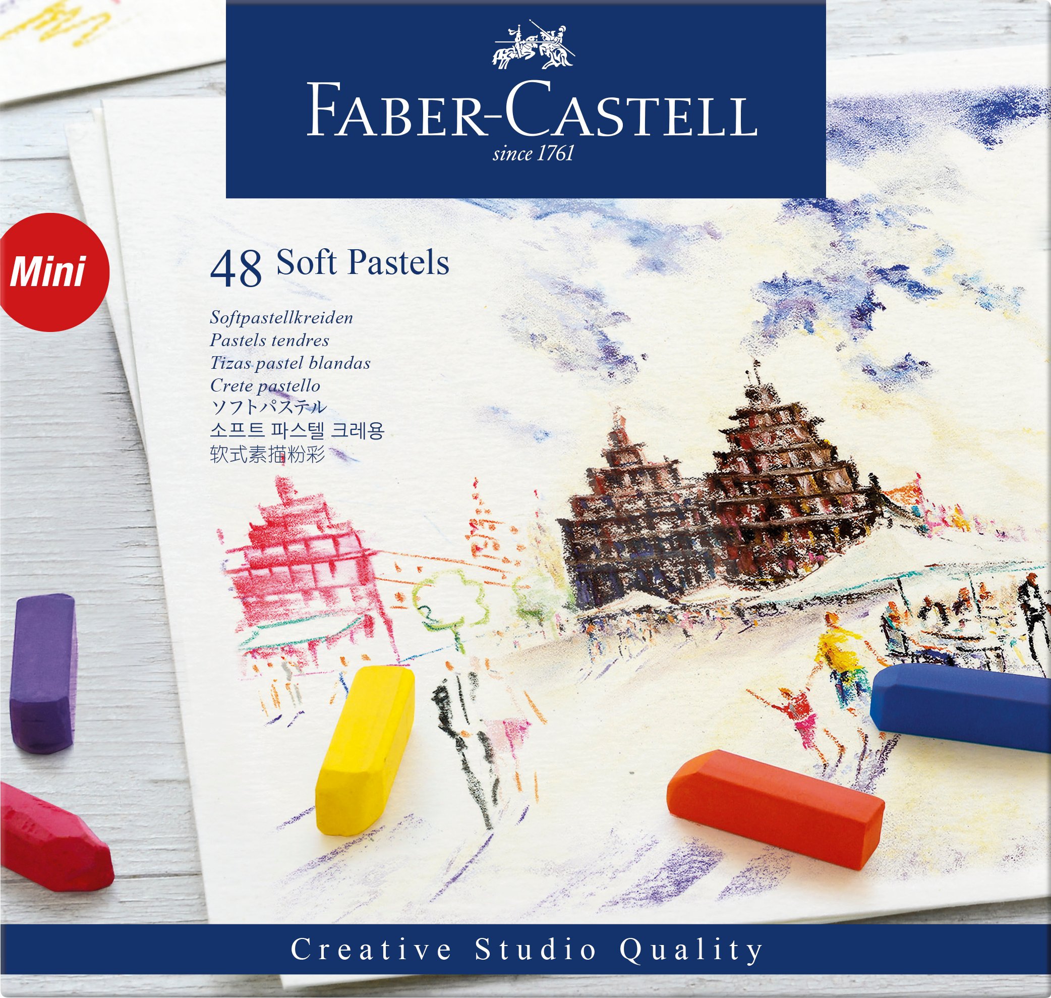 Faber-Castell - Soft pastel crayons mini, box of 48 (128248)