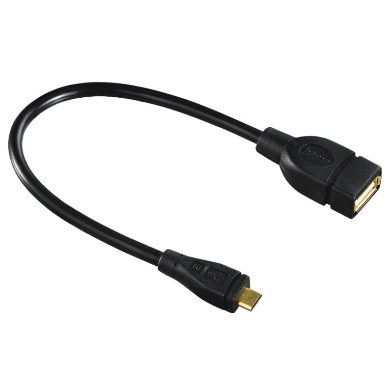 Hama 00173892 USB 2.0 Adapter Cable, OTG micro B plug – A socket 15cm black
