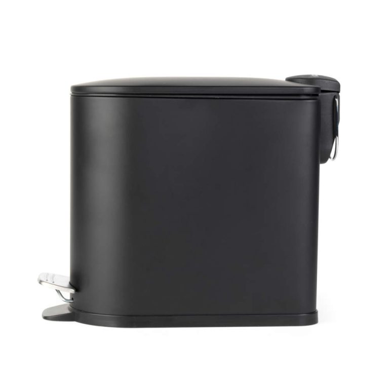 Beldray LA036690BLKPEU7  Slimline D-Shaped Pedal Bin  5-Litre, Black