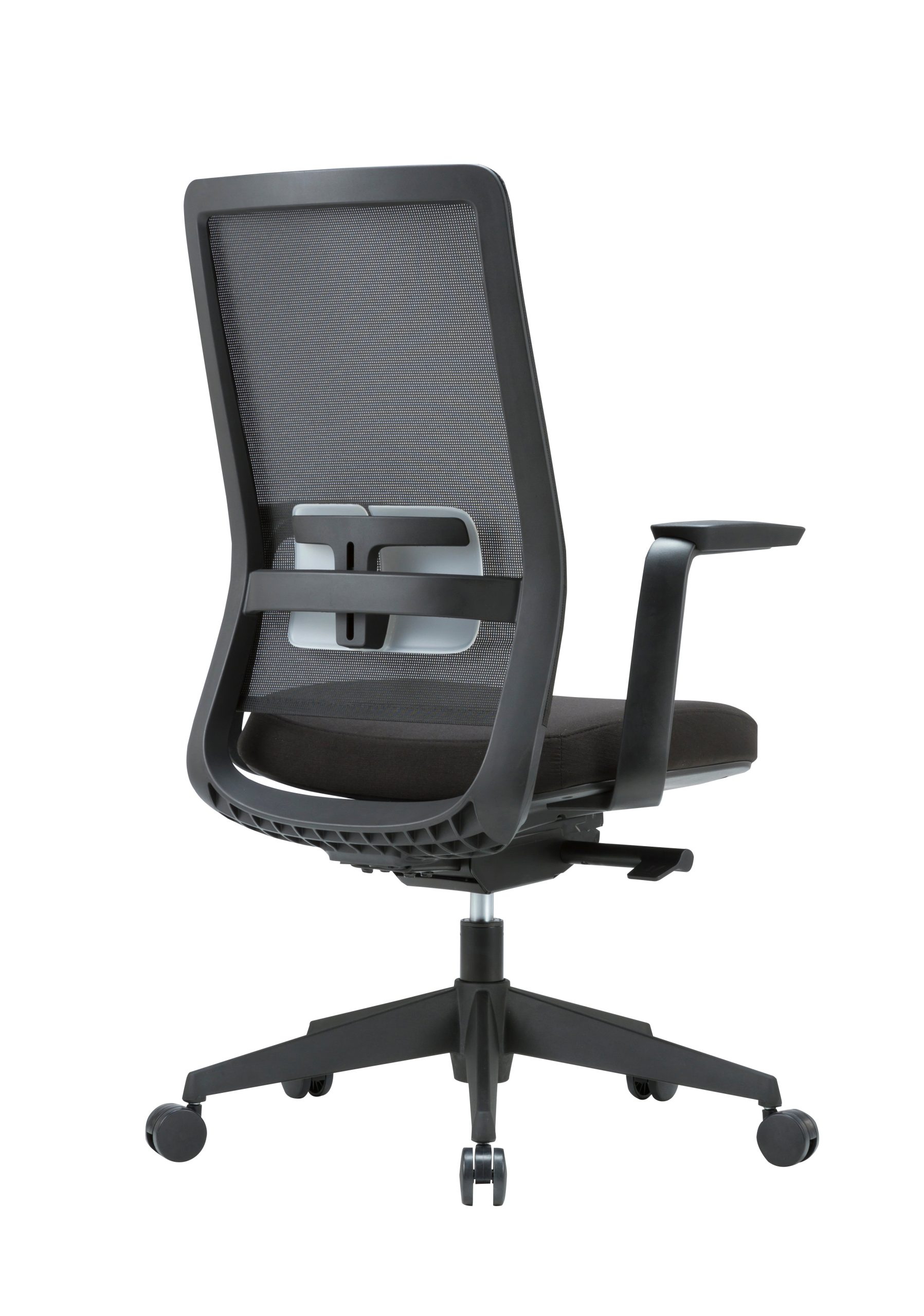 Office chair with mesh back in black incl. armrest_adjustable chair