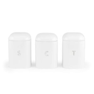 Salter BW14043EU7 Boston 3-Piece Canister Set, White