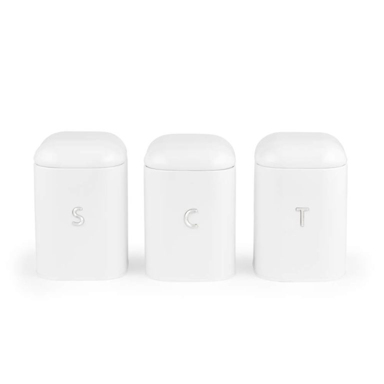 Salter BW14043EU7 Boston 3-Piece Canister Set, White