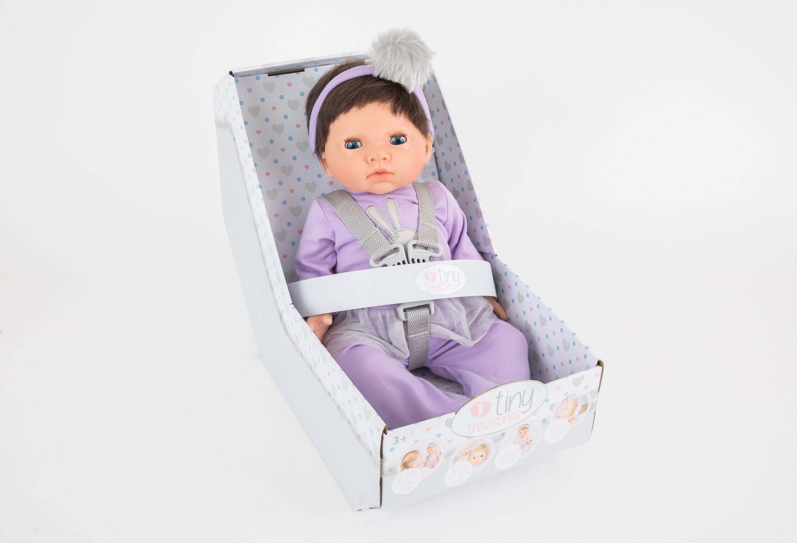 Tiny Treasure - Doll w/ Brown Hair & Purple Tutu Dress (30140)