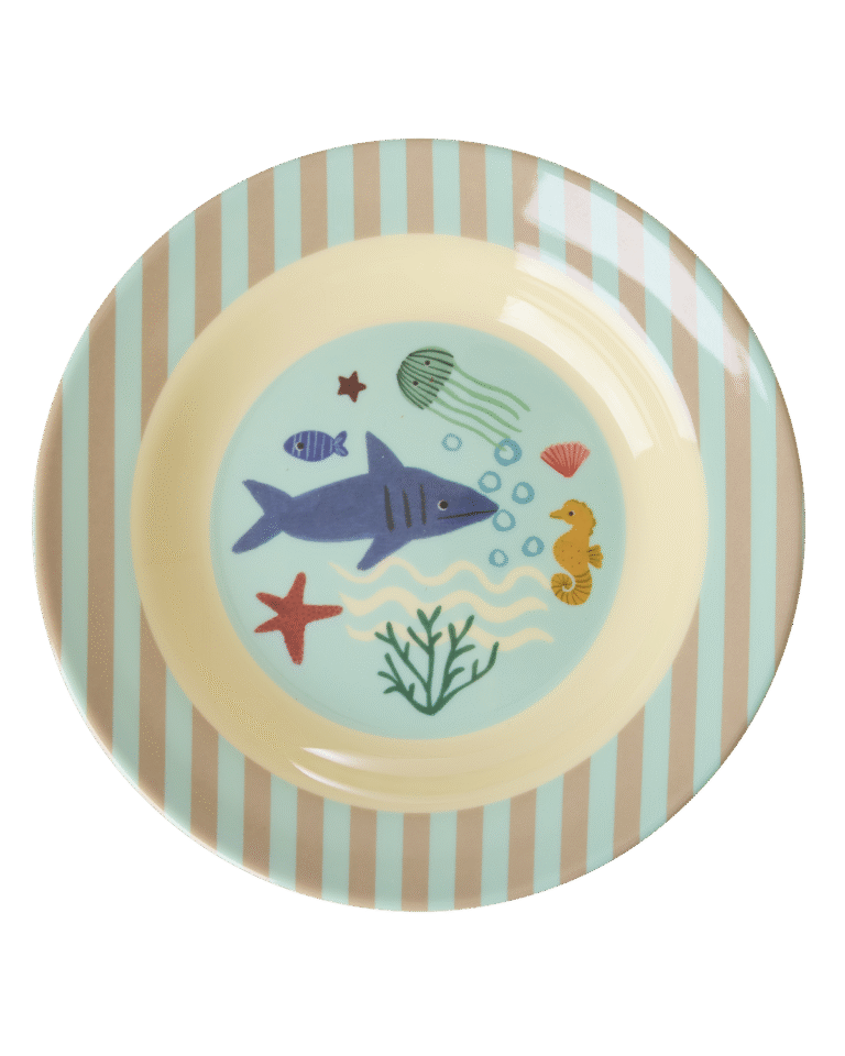 Rice – Melamine Kids Bowl with Blue Ocean Print – Blue – 250 ml
