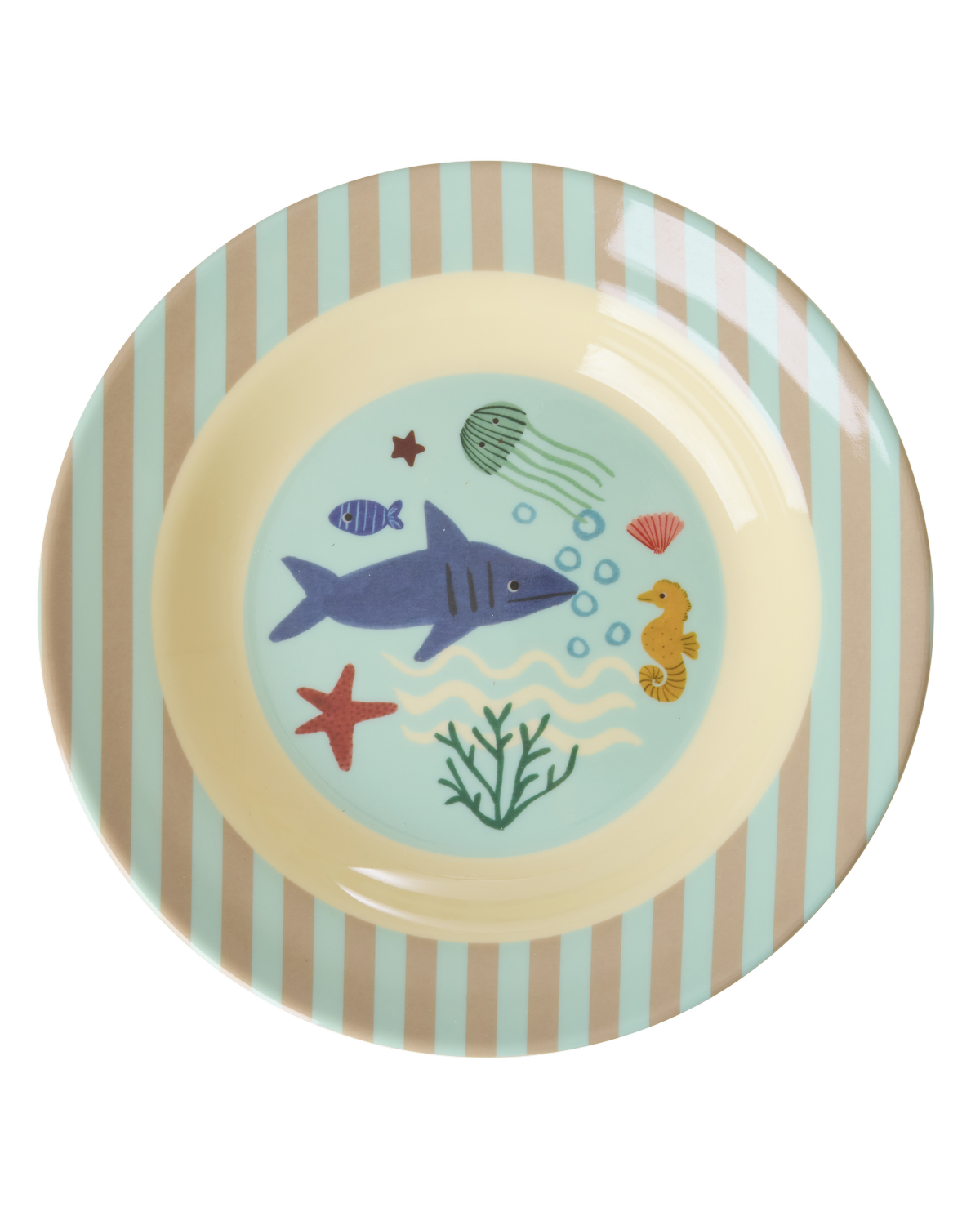 Rice - Melamine Kids Bowl with Blue Ocean Print - Blue - 250 ml
