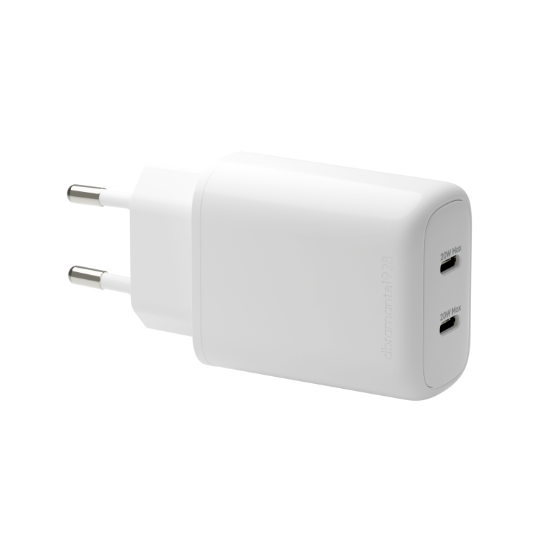 dbramante1928 – Re-charge Pro – EU Wall Charger 2x USB-C 20W – White