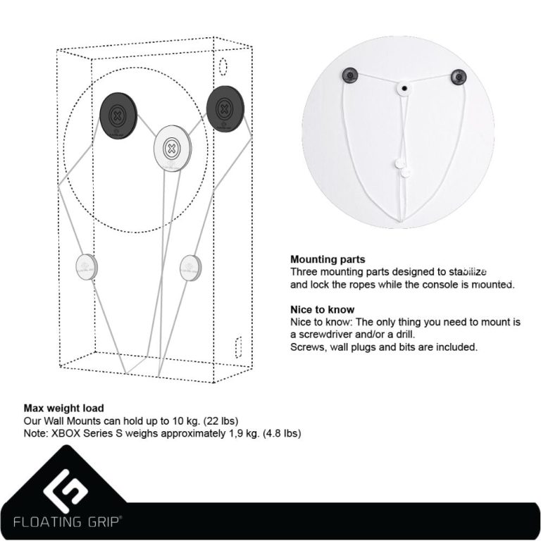 Floating Grip Xbox Serie S Wall Mount White