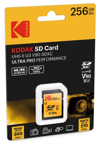 Kodak SD 256GB UHS-II U3 V90 Ultra Pro EKMSD256GUHS2V2K