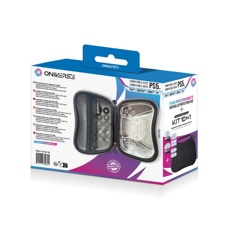Oniverse Controller Case With 10 Accessories 4 Rings + 6 Silicon Cap – Grey