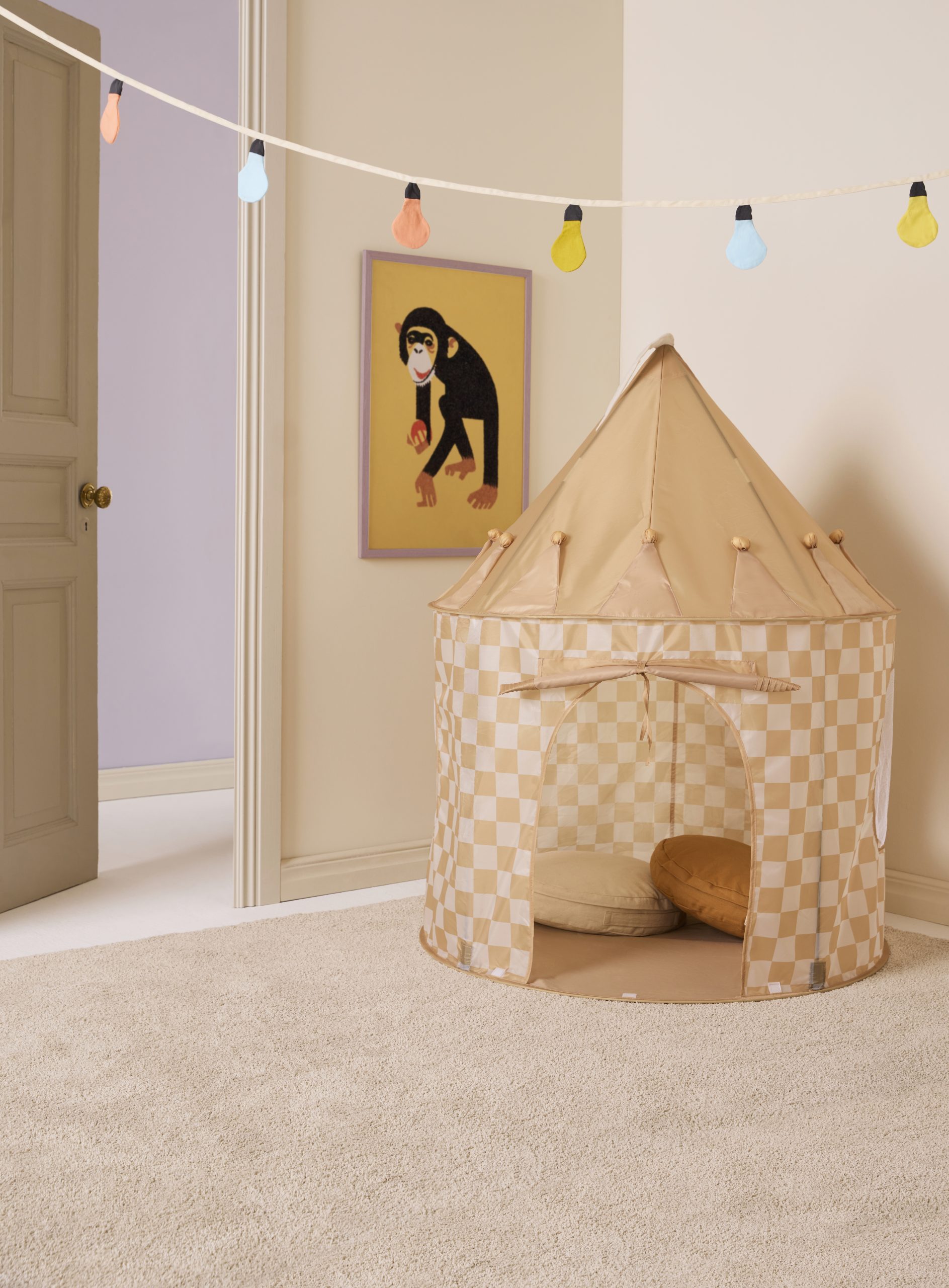 Kids Concept - Star - Play Tent Check Yellow - (1000929)