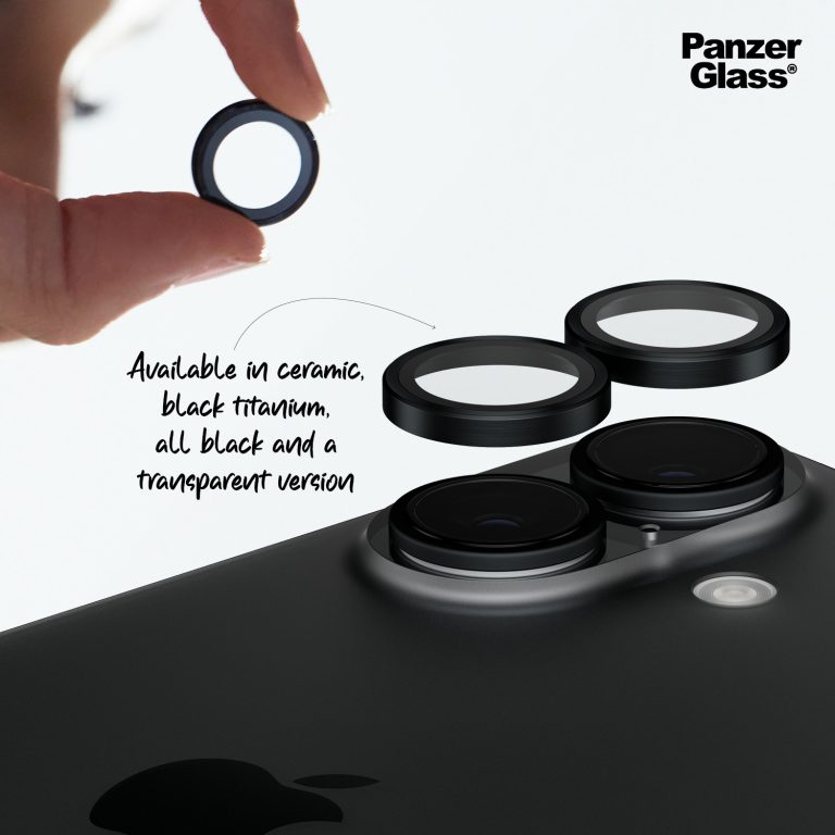 PanzerGlass – Hoops Lens Protector – iPhone 16/iPhone 16 Plus – Black