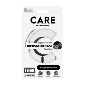 CARE by PanzerGlass - Case - Transparent Black - MagSafe - iPhone 16 Plus