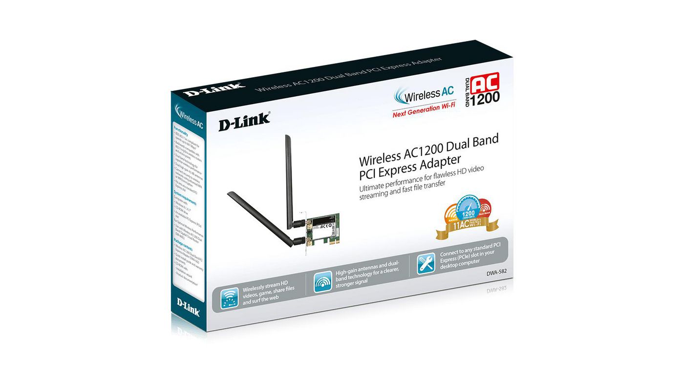 D-Link - DWA-582 Wireless AC1200 Dual Band PCIe Adapter