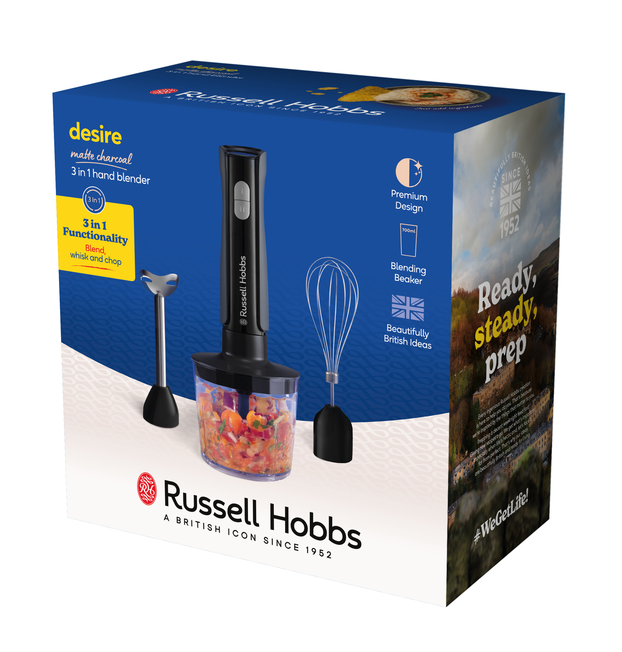 Russell Hobbs - 3 in 1 Hand Blender - Matte Charcoal