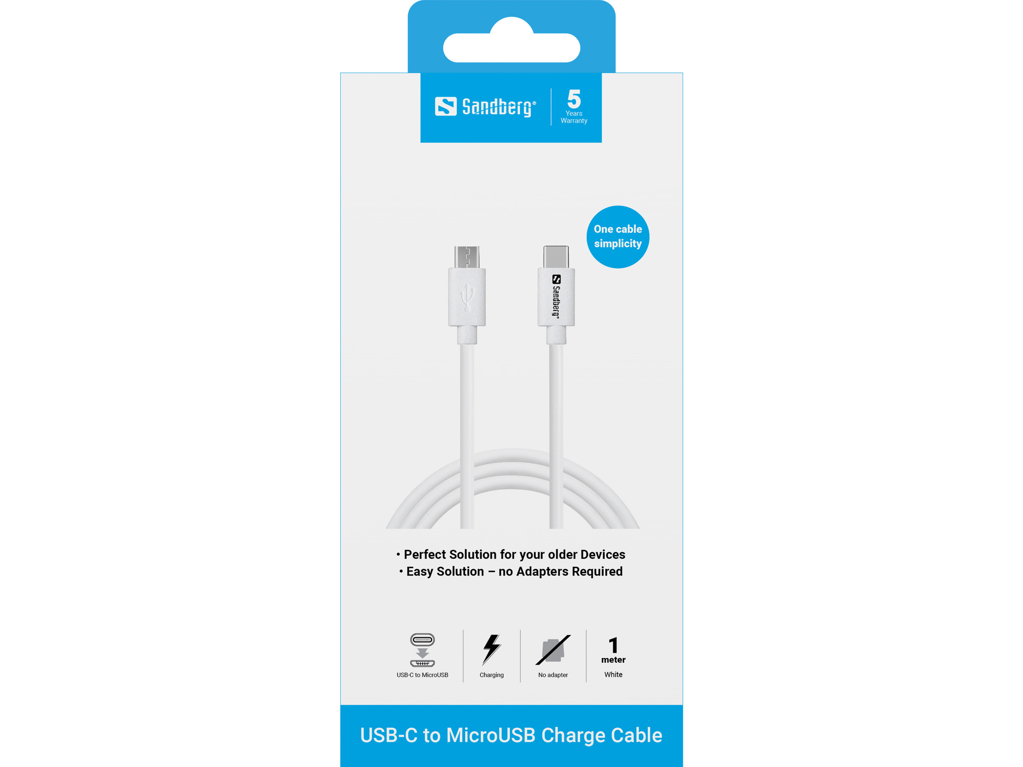 Sandberg 136-74 USB-C>MicroUSB Charge Cable 1m