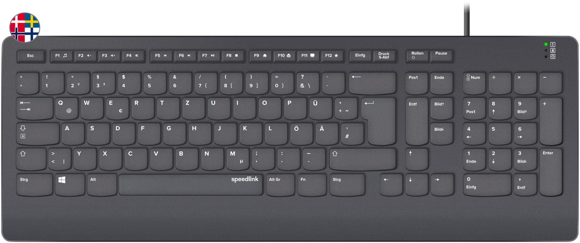 Speedlink - HI-GENIC Antibacterial Keyboard, black - Nordic Layout