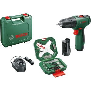 Bosch cordless drill driver EasyDrill 1200 + 34-piece bit and drill set (2x Li-ion battery 1.5Ah, case)