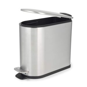 Beldray LA036683SSPEU7 Slimline D-Shaped Pedal Bin  5-Litre, Silver