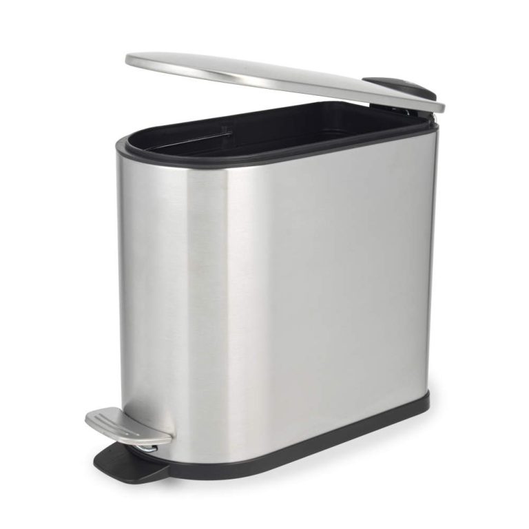 Beldray LA036683SSPEU7 Slimline D-Shaped Pedal Bin  5-Litre, Silver