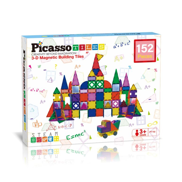 Picasso Tiles – 3-D Magnetic Building Set (152 pcs) (PT152)