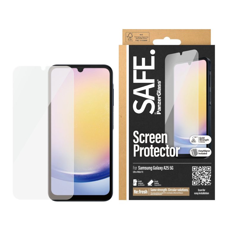 SAFE by PanzerGlass – Screen Protector – Samsung Galaxy A25 5G – Ultra-Wide Fit