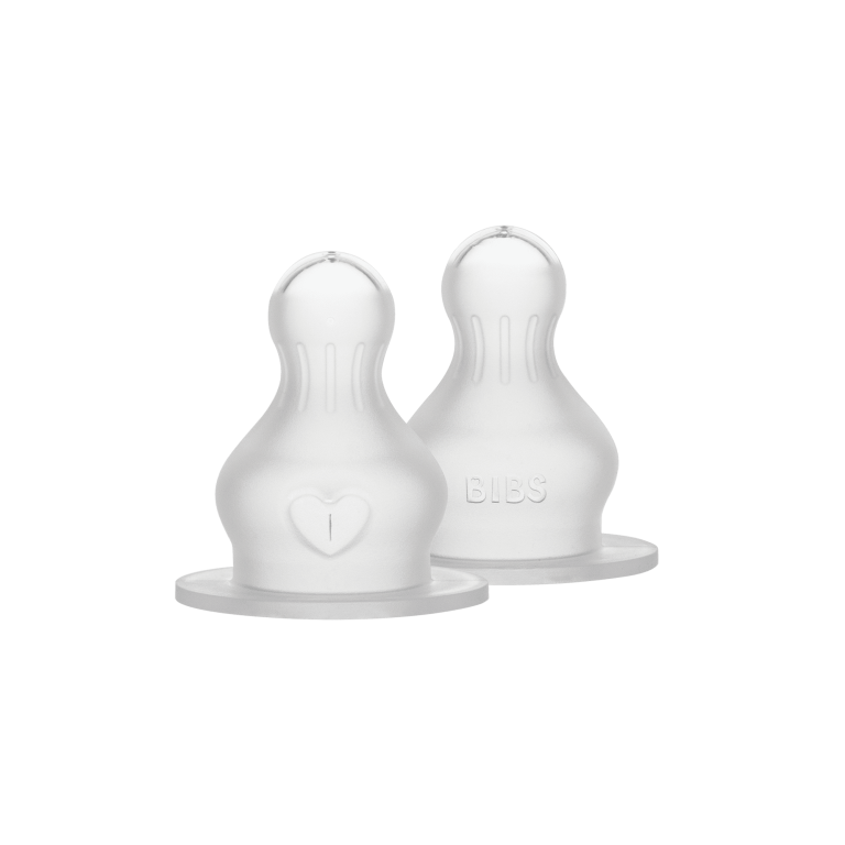 BIBS – Baby Bottle Nipple Round Silicone – Fast Flow – 2 pack
