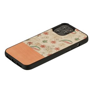 MAN&WOOD case for iPhone 12/12 Pro pink flower black