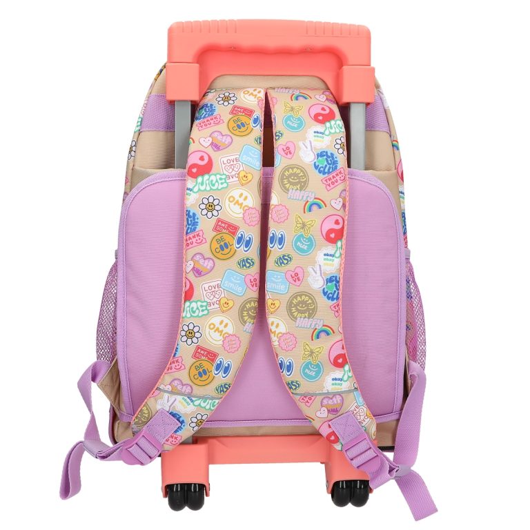 Topmodel – TOPModel School Backpack Trolley GIRL POWER – Beige, Lilac, Coral – 34x24x50 cm (413286)