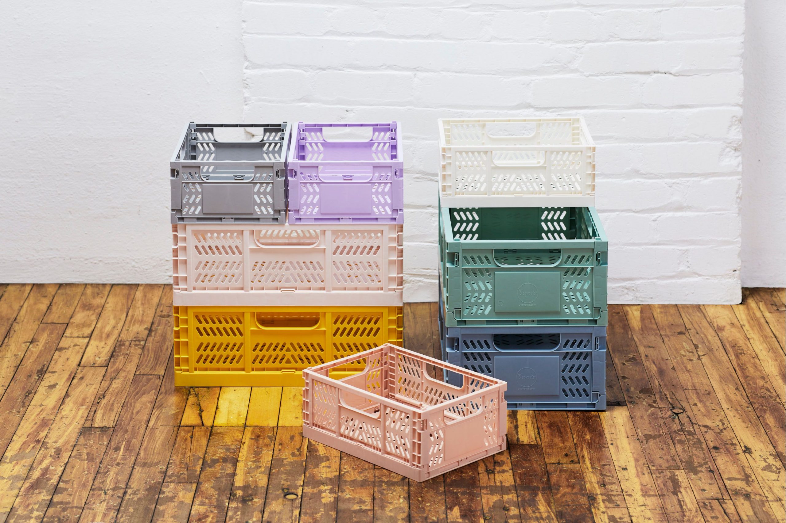 3 Sprouts - Modern Folding Crate Large Pink