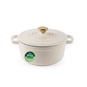 Salter BW13771C Chester 3.4L Cast Iron Casserole Pot 24 cm, Cream