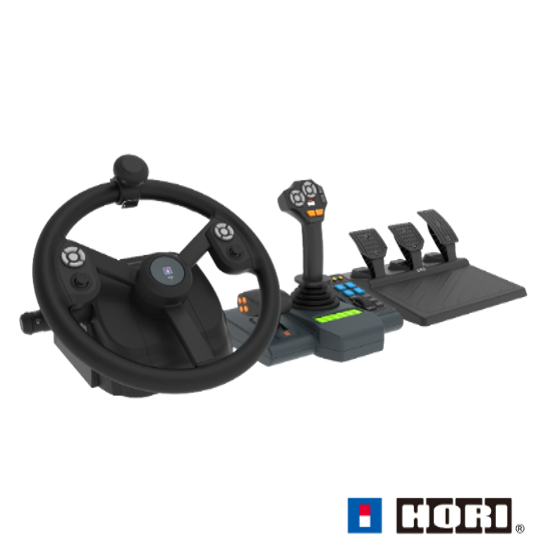 HORI - Farming Control System for PC (Windows 11/10) for Farming Simulator with Full-Size Steering Wheel, Control Panel & Pedals