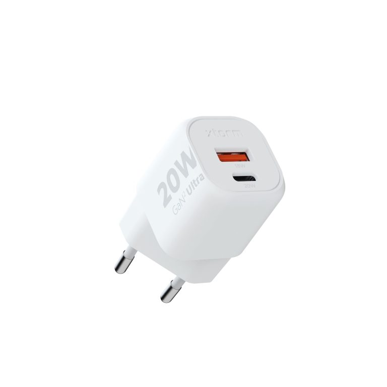 Xtorm – 20W GaN2 Ultra Home Charger USB-C PD/USB-A White