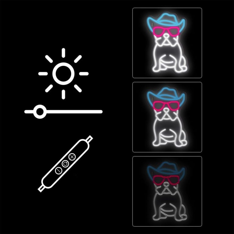 Manta SNL114MT Style Neon Lights BULDOG  WITH GLASSES