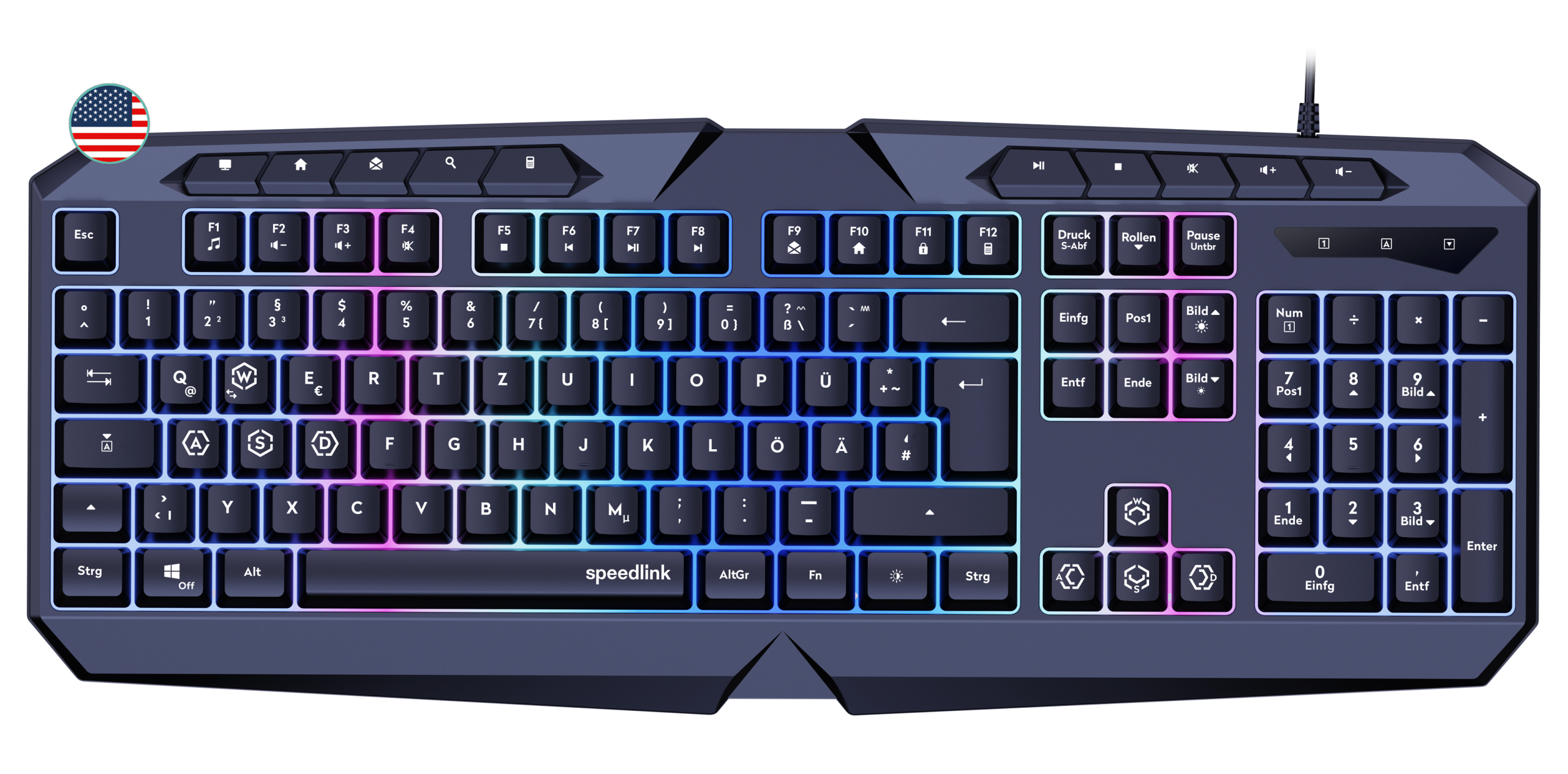 Speedlink - LUDICIUM RGB Rainbow Gaming Keyboard, black - US Layout