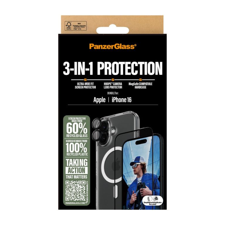 PanzerGlass – iPhone  16 6.1” 3-in-1 Protection Bundle