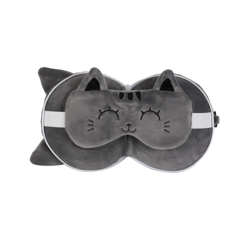 iTotal – Pillow with Sleep Mask – Grey Cat (XL2529)