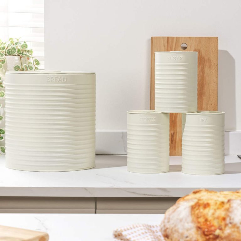 Russell Hobbs RH03270CEU7 Ribbed 4-Piece Countertop Set – Cream