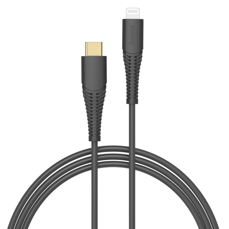 Hama 00201602 Charging Cable, USB-C – Lightning 1.5m black