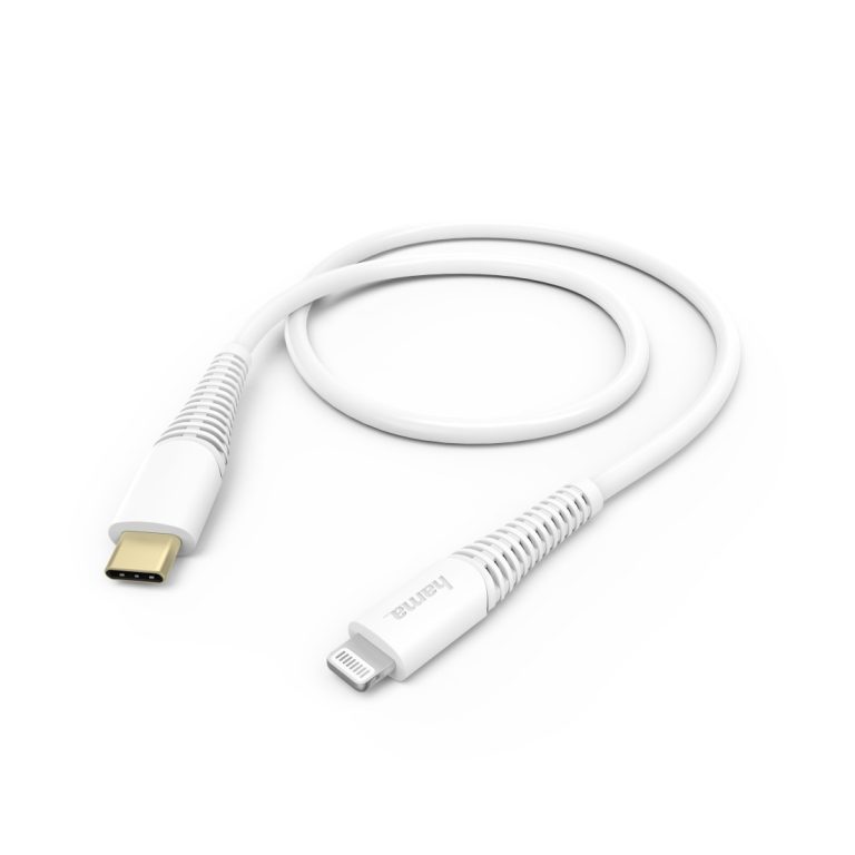 Hama 00183309 Fast Charging/Data Cable, USB-C – Lightning 1.5m, W hite