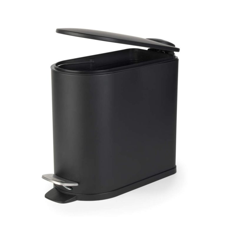 Beldray LA036690BLKPEU7  Slimline D-Shaped Pedal Bin  5-Litre, Black