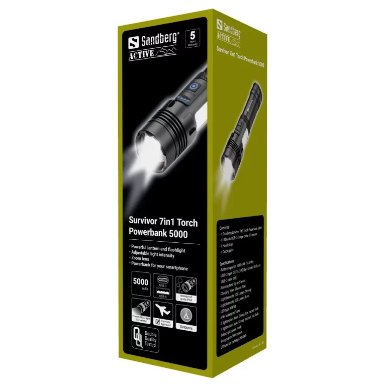 Sandberg – Survivor 7in1 Torch Powerbank 5000