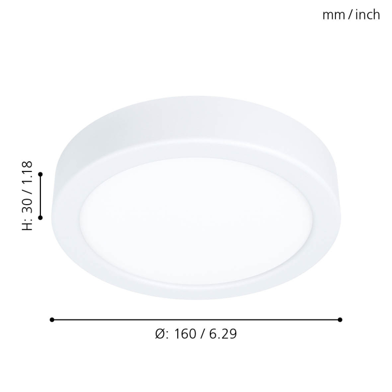 EGLO FUEVA 5 Ceiling Light – White – 160mm