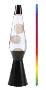 iTotal - LED Lava Lamp with Color-changing Light, White Wax and Black Base - Black - 36 cm (XL2937)