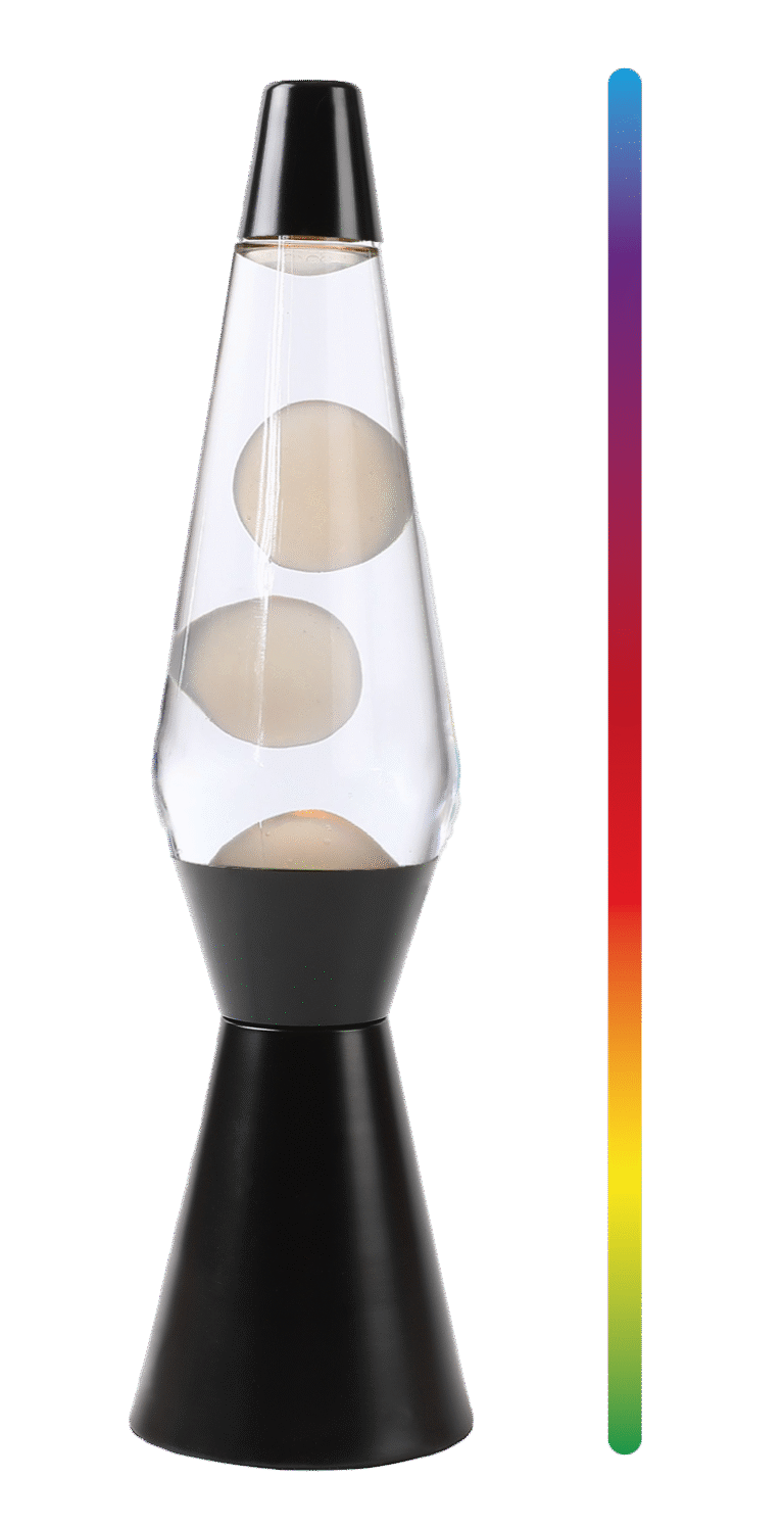 iTotal – LED Lava Lamp with Color-changing Light, White Wax and Black Base – Black – 36 cm (XL2937)