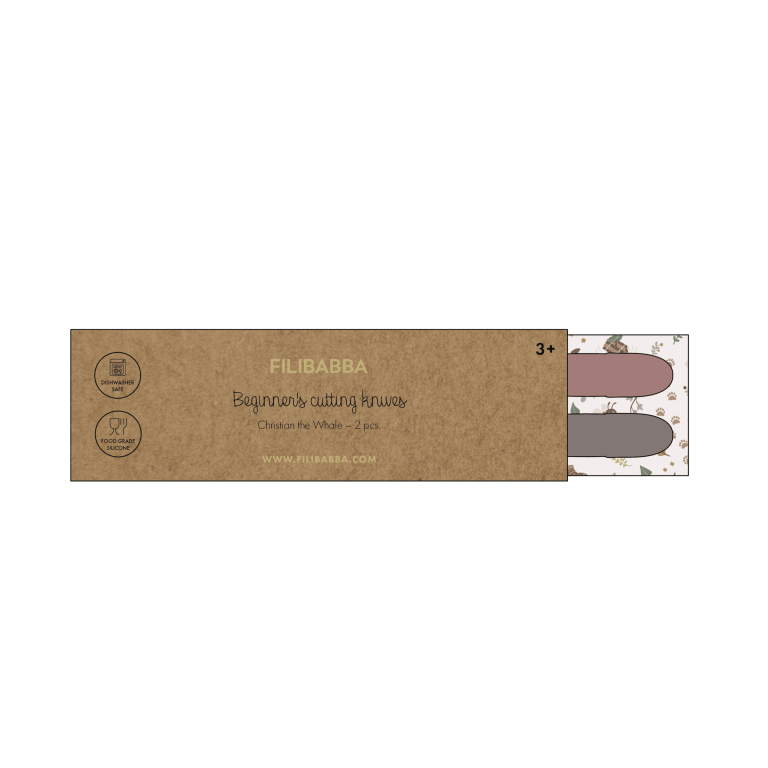 Filibabba – Beginner’s cutting knives – 2-pack – Warm Grey + Rose – (FI-03338)